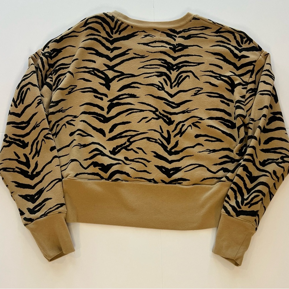 Madewell Gold and Black Women’s Tiger Print Crewneck Sweater - Picture 5 of 6